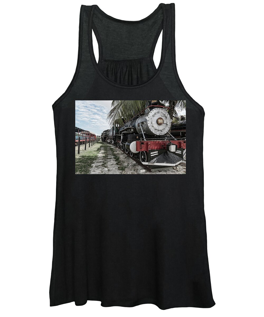 Cuba Women's Tank Top featuring the photograph Engine 1342 Parked by Sharon Popek
