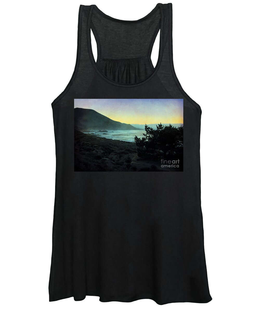 Textured Landscape Women's Tank Top featuring the photograph Evening on the California Coast by Ellen Cotton