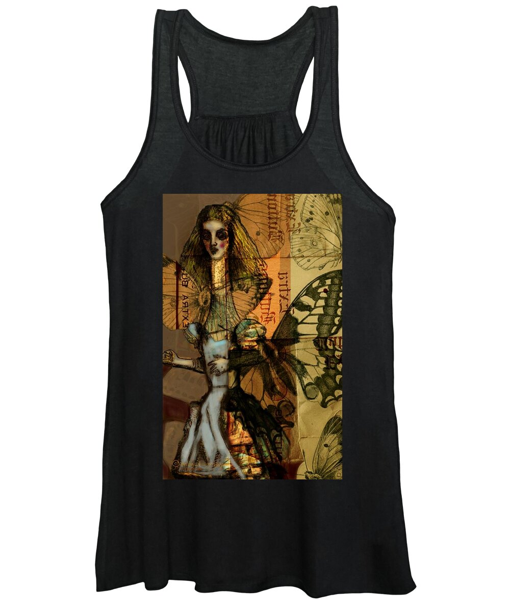 Butterfly Women's Tank Top featuring the digital art Extra Buttons by Delight Worthyn