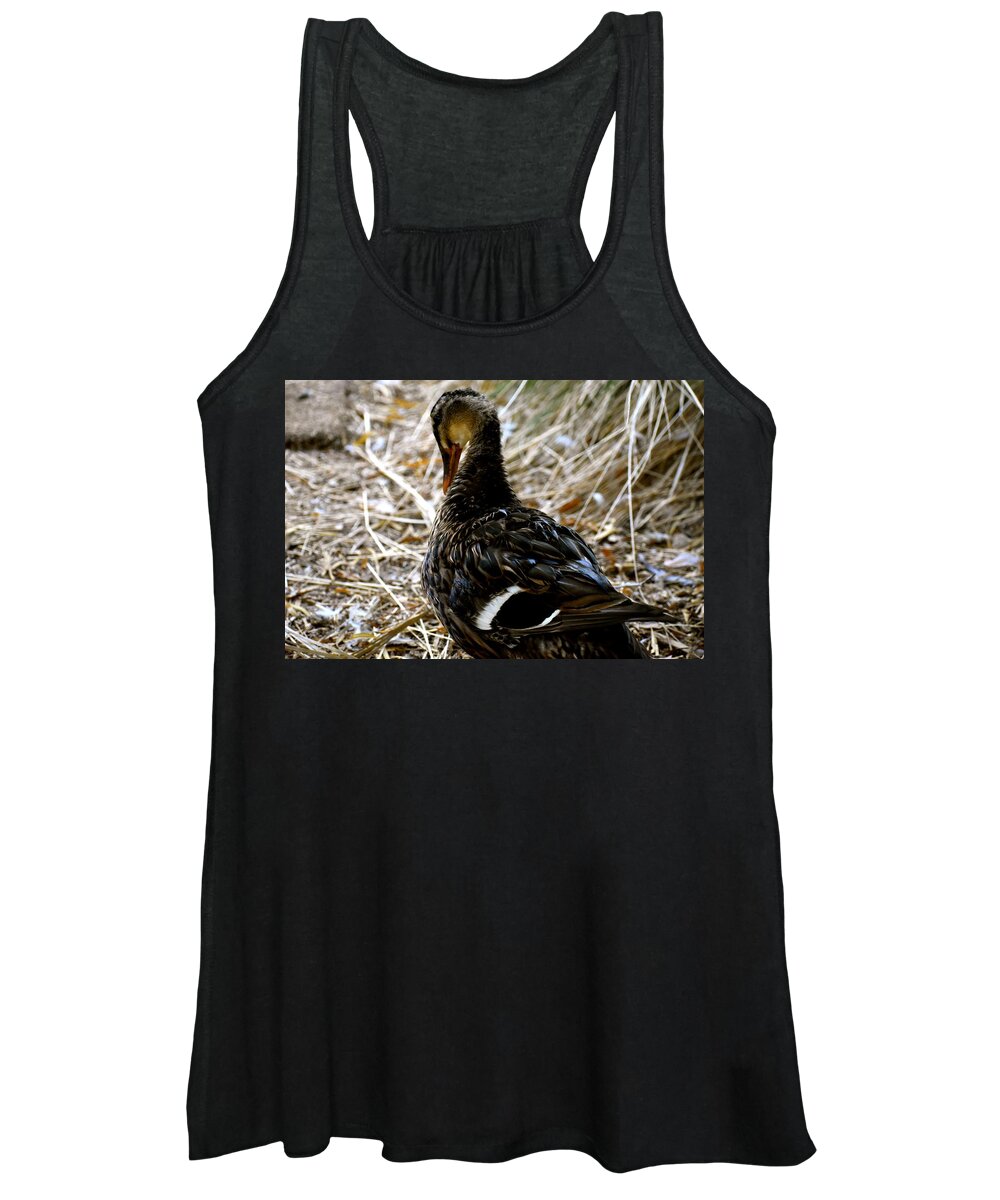 Duck Women's Tank Top featuring the photograph Feathers 2 by Melisa Elliott