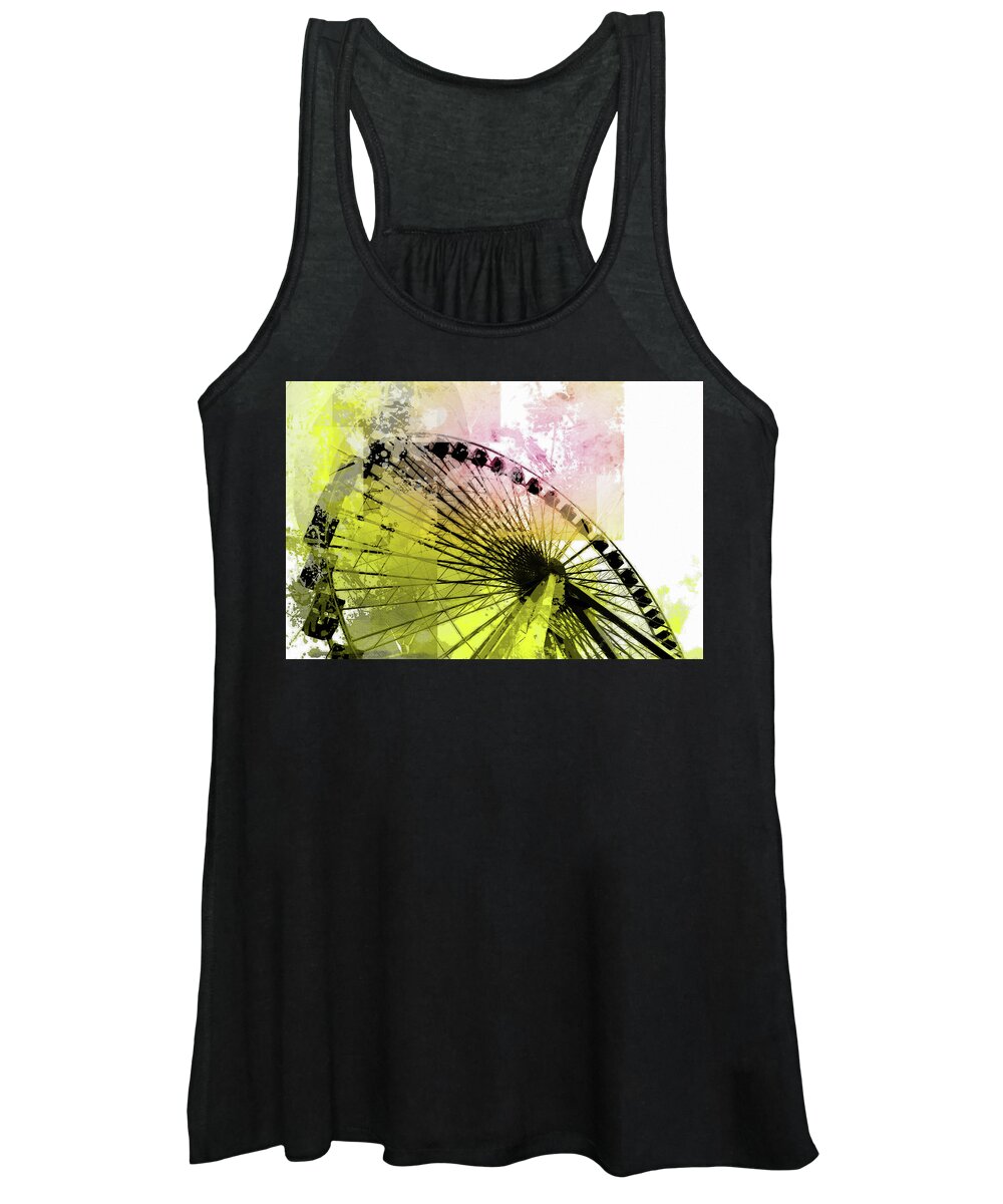 Louvre Women's Tank Top featuring the mixed media Ferris 11 by Priscilla Huber