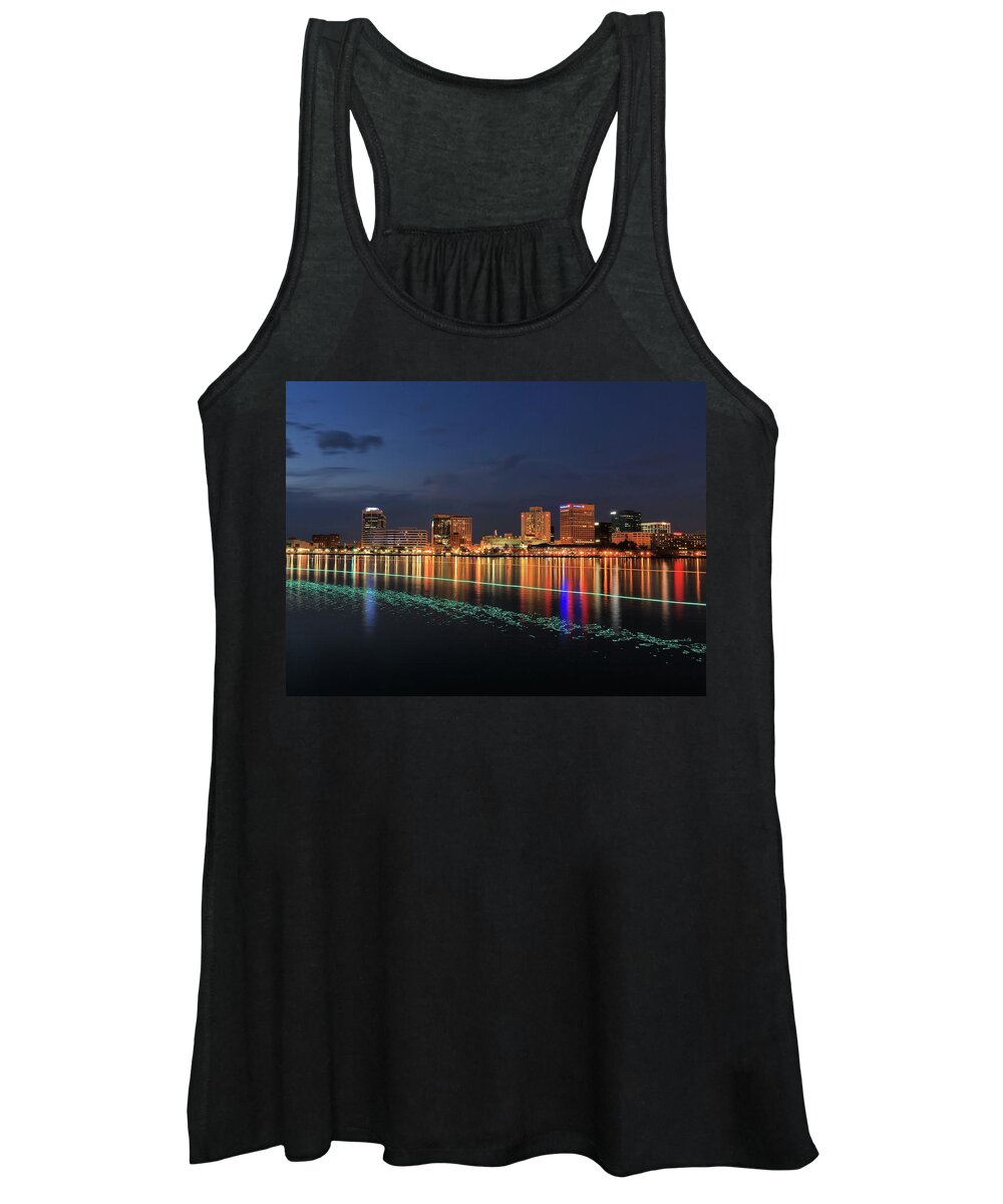 Photosbymch Women's Tank Top featuring the photograph Ferry passing by the waterfront by M C Hood