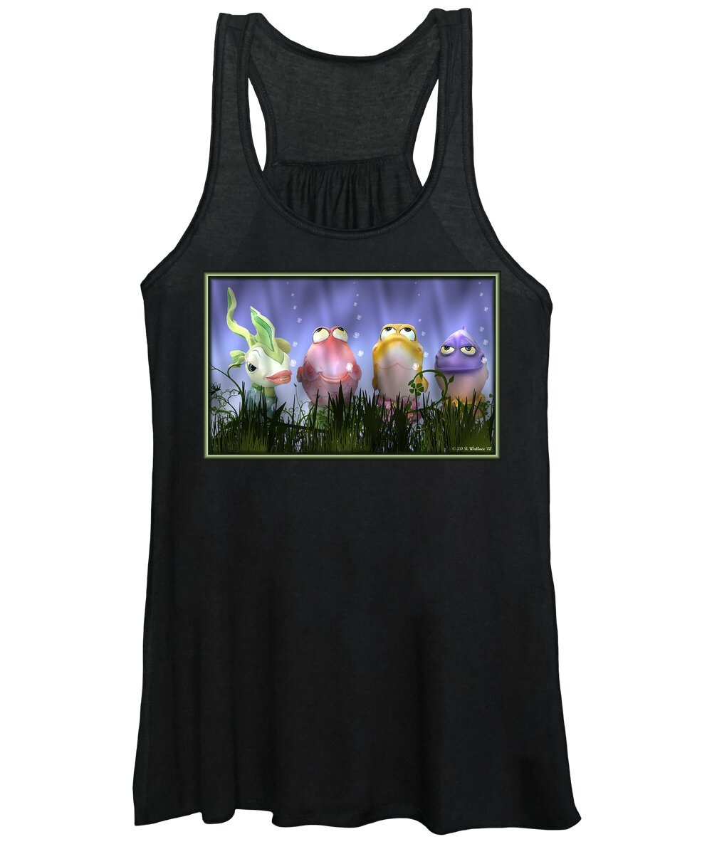 2d Women's Tank Top featuring the mixed media Finding Nemo Figurine Characters by Brian Wallace