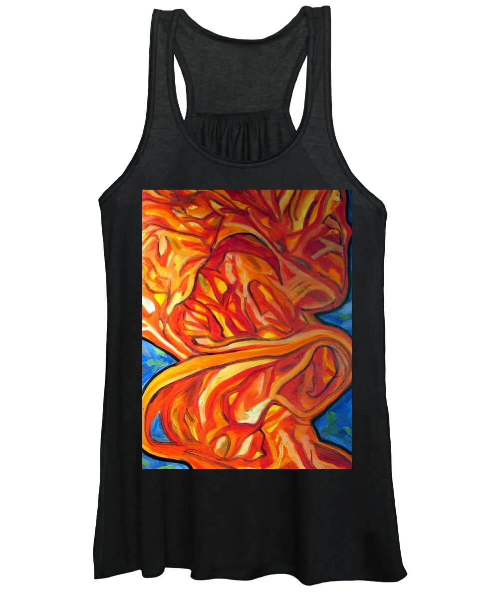 Abstract Women's Tank Top featuring the painting Fire, No Ice by Steven Miller