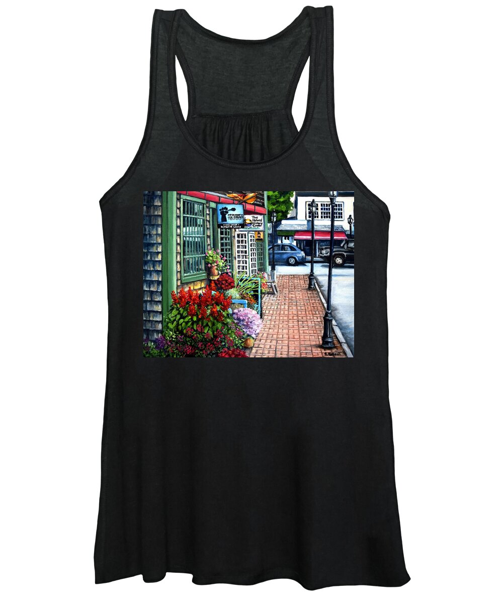 Bar Harbor Women's Tank Top featuring the painting Firefly Lane Bar Harbor Maine by Eileen Patten Oliver