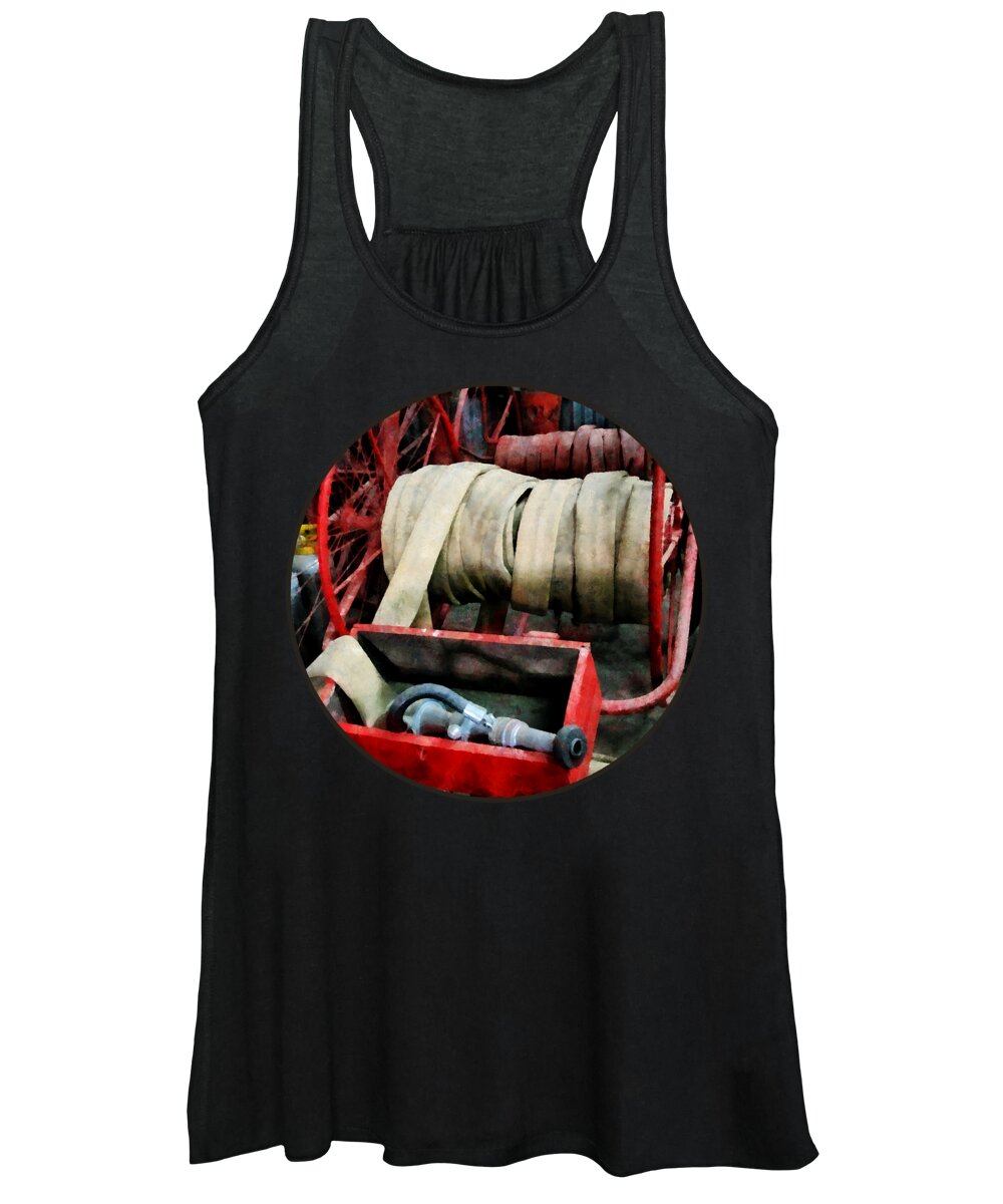 Hose Women's Tank Top featuring the photograph Fireman - Fire Hoses by Susan Savad