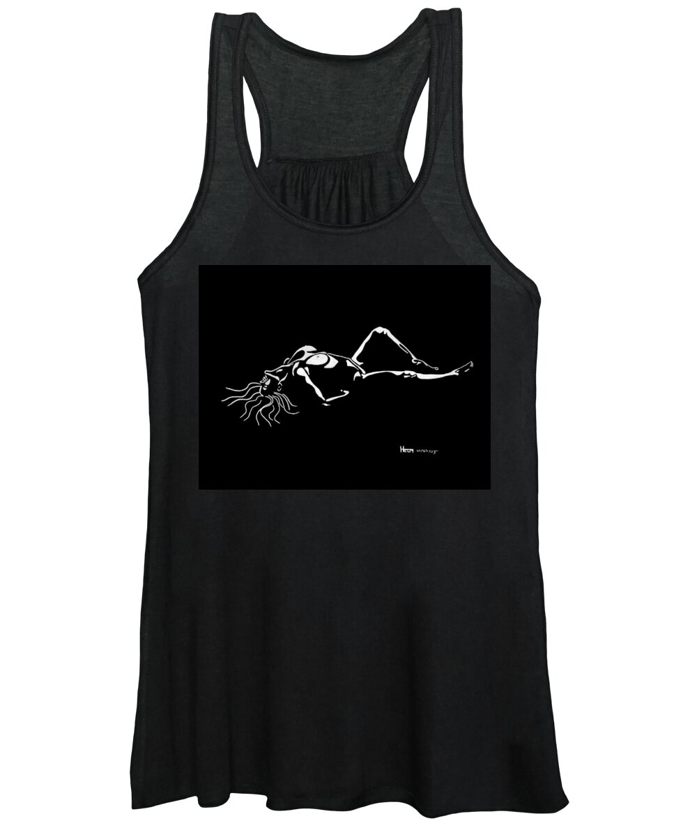  Sex Photographs Women's Tank Top featuring the drawing First Time by Mayhem Mediums