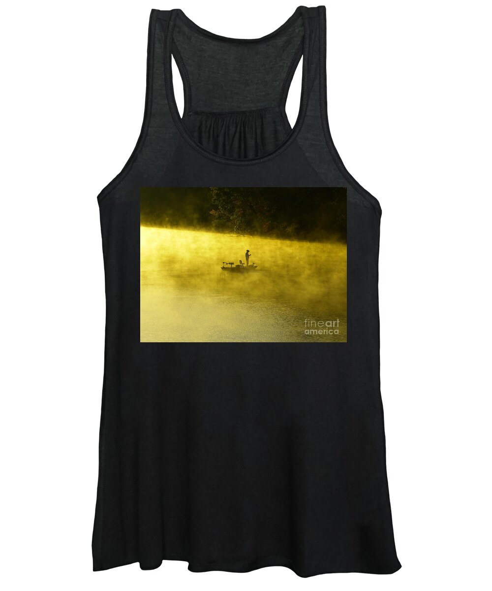 Prettyboy Women's Tank Top featuring the photograph Fishing the Prettyboy Reservoir by Donald C Morgan