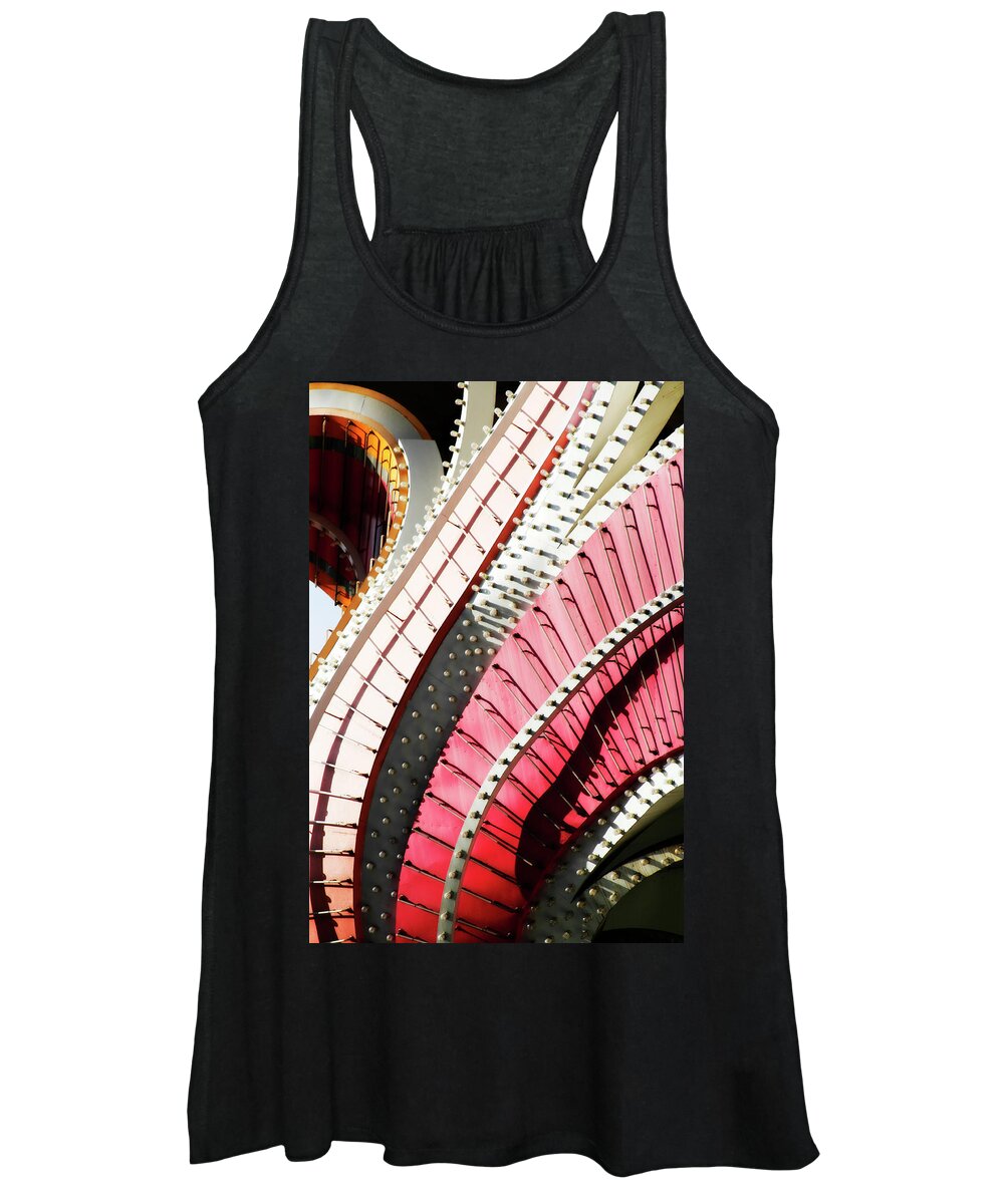 Flamingo Women's Tank Top featuring the photograph Flamingo Hotel Lights Vegas by Marilyn Hunt