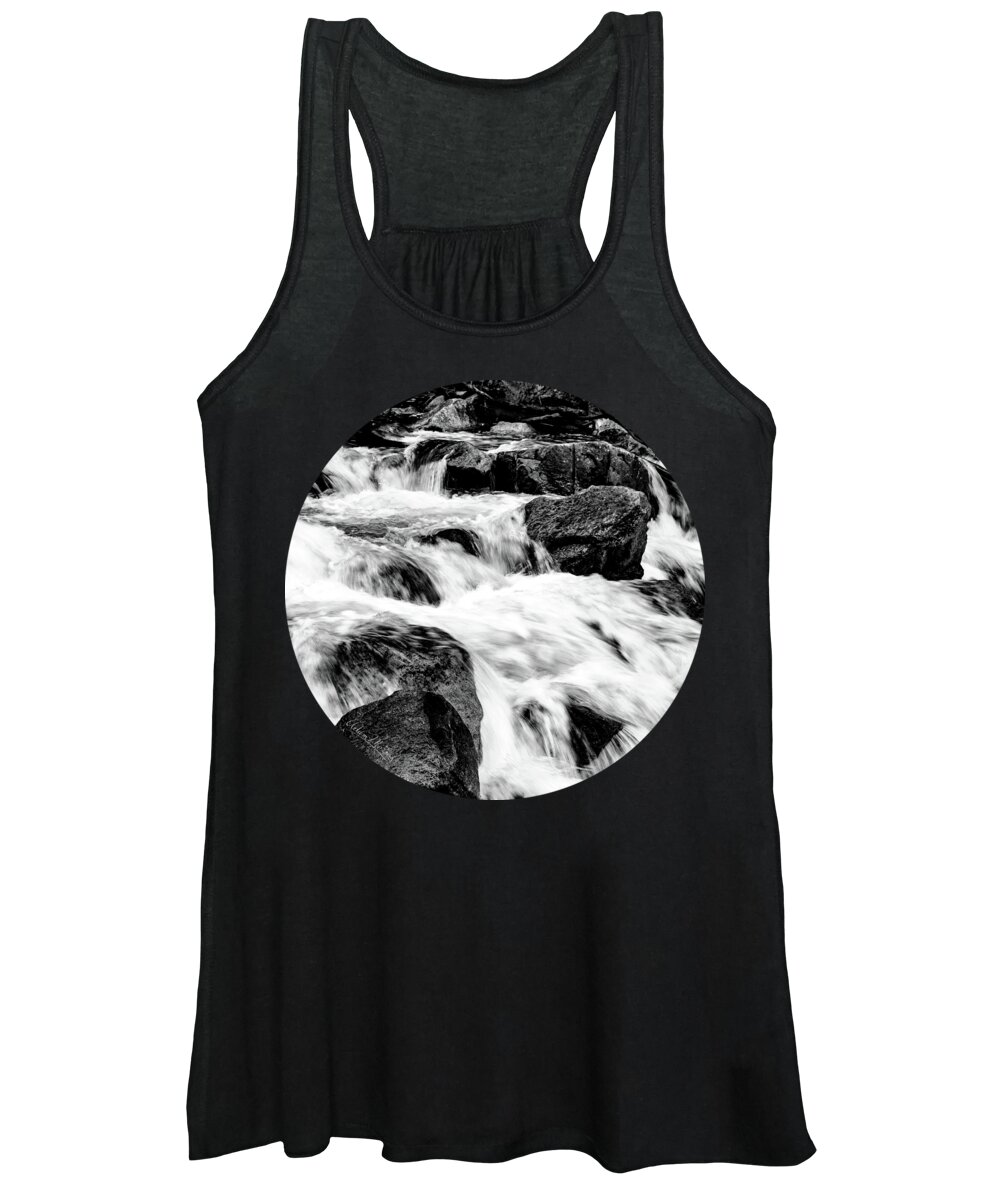 Landscape Women's Tank Top featuring the photograph Flow, Black and White by Adam Morsa