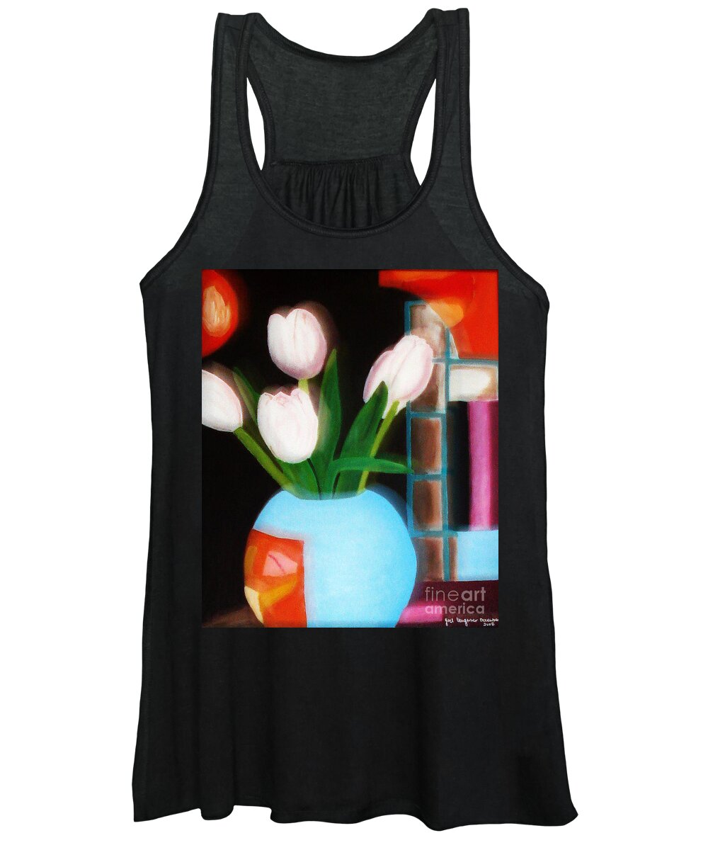 Landscape Women's Tank Top featuring the painting Flower Decor by Yael VanGruber