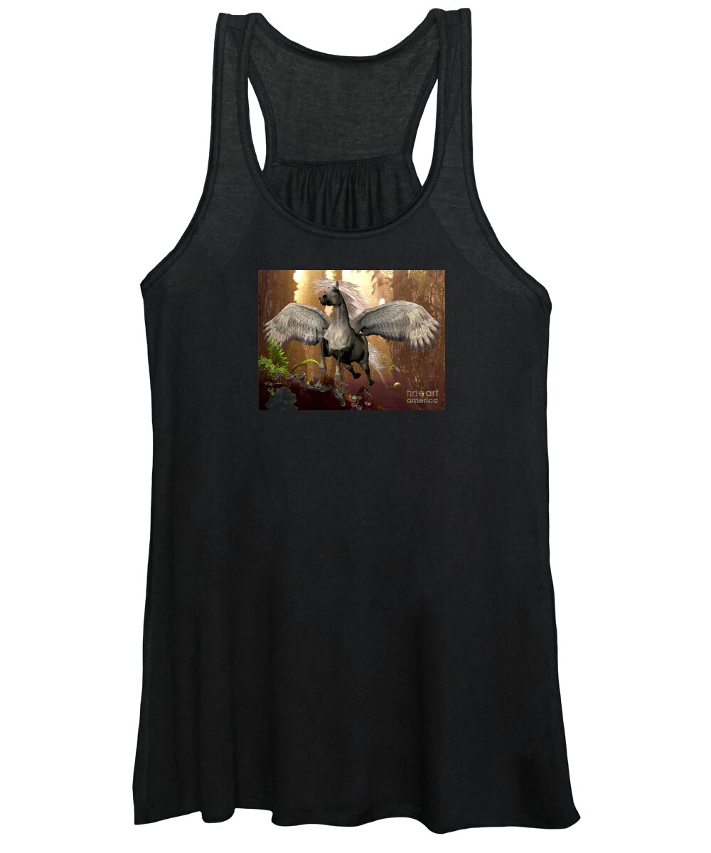 Pegasus Women's Tank Top featuring the painting Flying Pegasus by Corey Ford