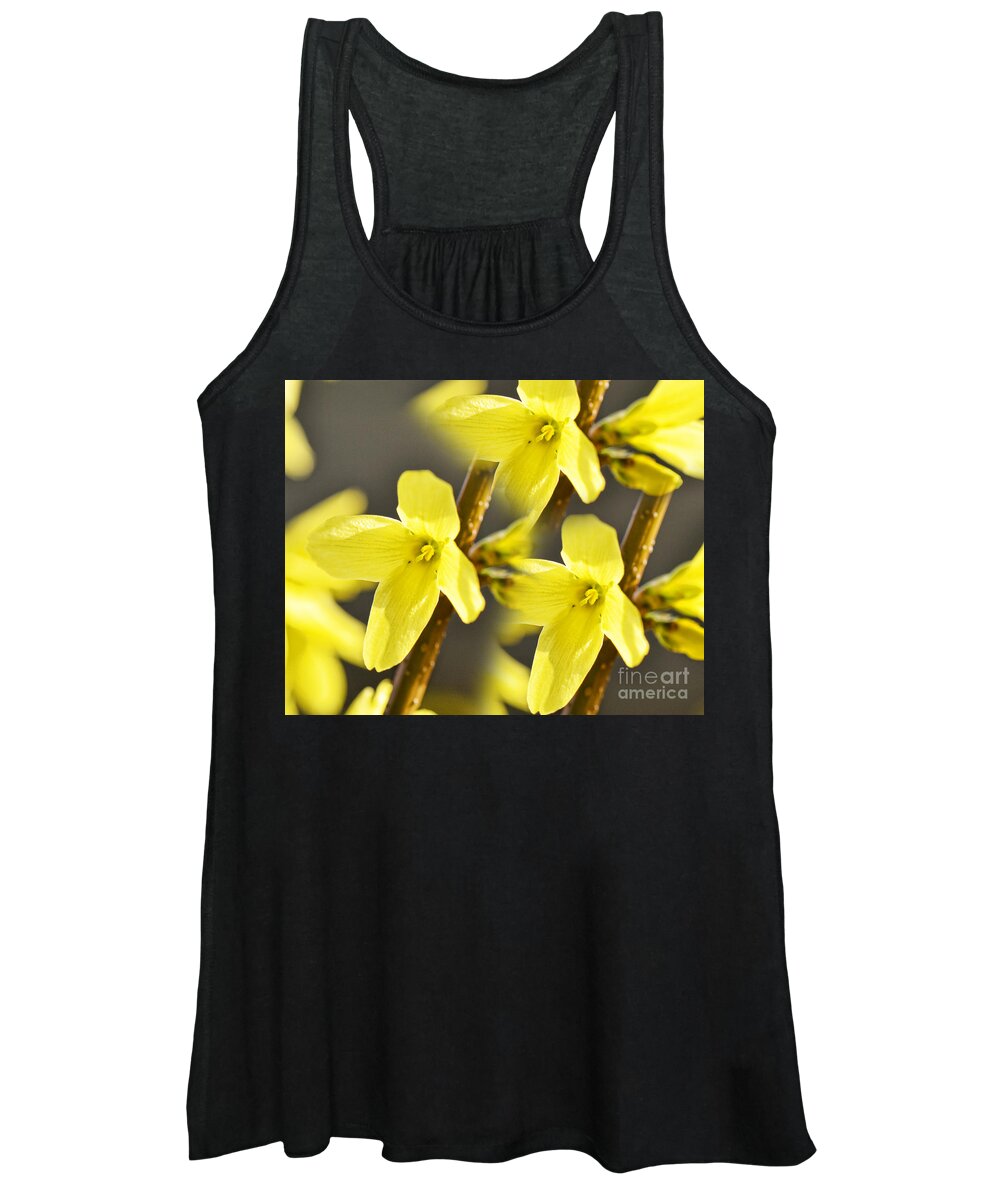 Spring Women's Tank Top featuring the photograph Forsythia Three by Traci Cottingham