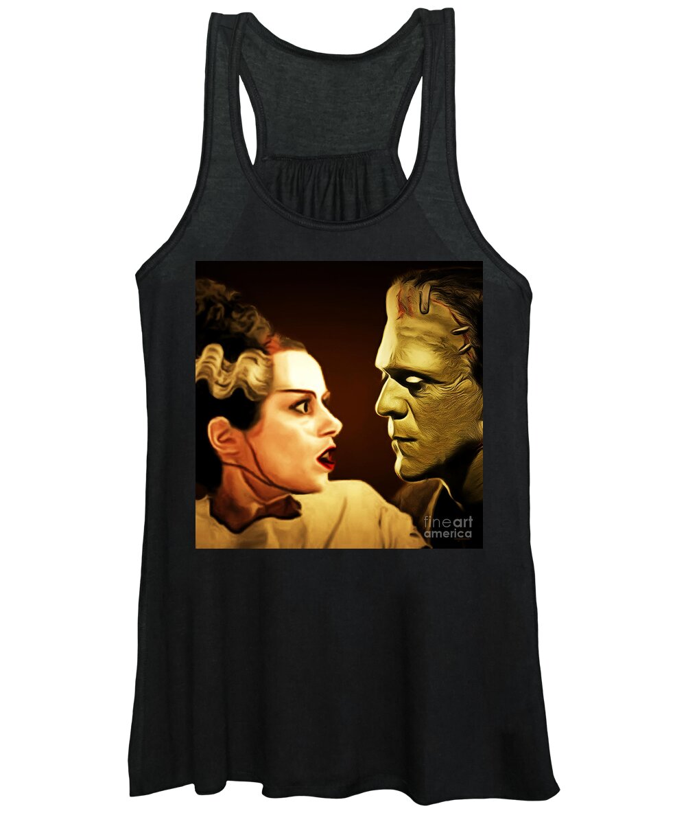 Wingsdomain Women's Tank Top featuring the photograph Frankenstein and The Bride I Have Love In Me The Likes Of Which You Can Scarcely Imagine 20170407 sq by Wingsdomain Art and Photography