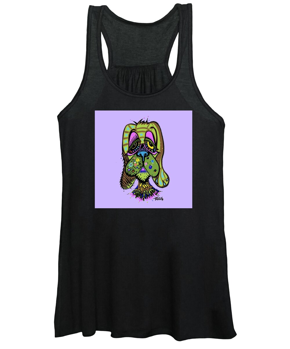 Dog Illustration Women's Tank Top featuring the painting Franklin by Tanielle Childers