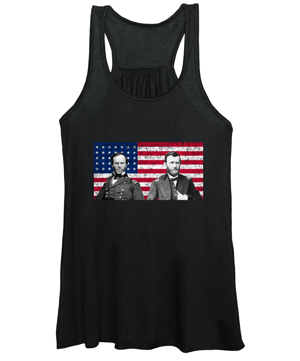 Civil War Women's Tank Top featuring the painting Generals Sherman and Grant by War Is Hell Store