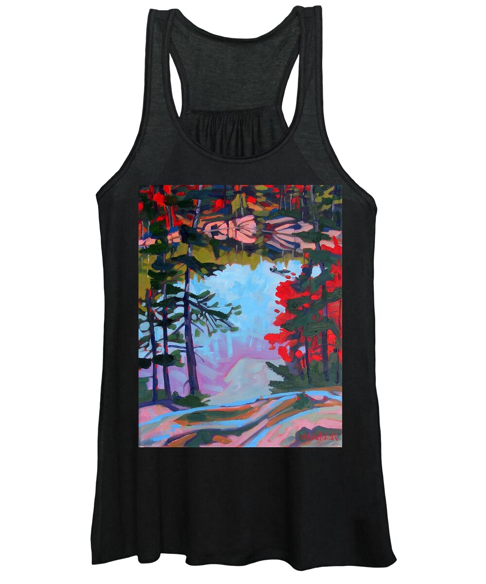 Killarney Women's Tank Top featuring the painting George Lake East Basin by Phil Chadwick