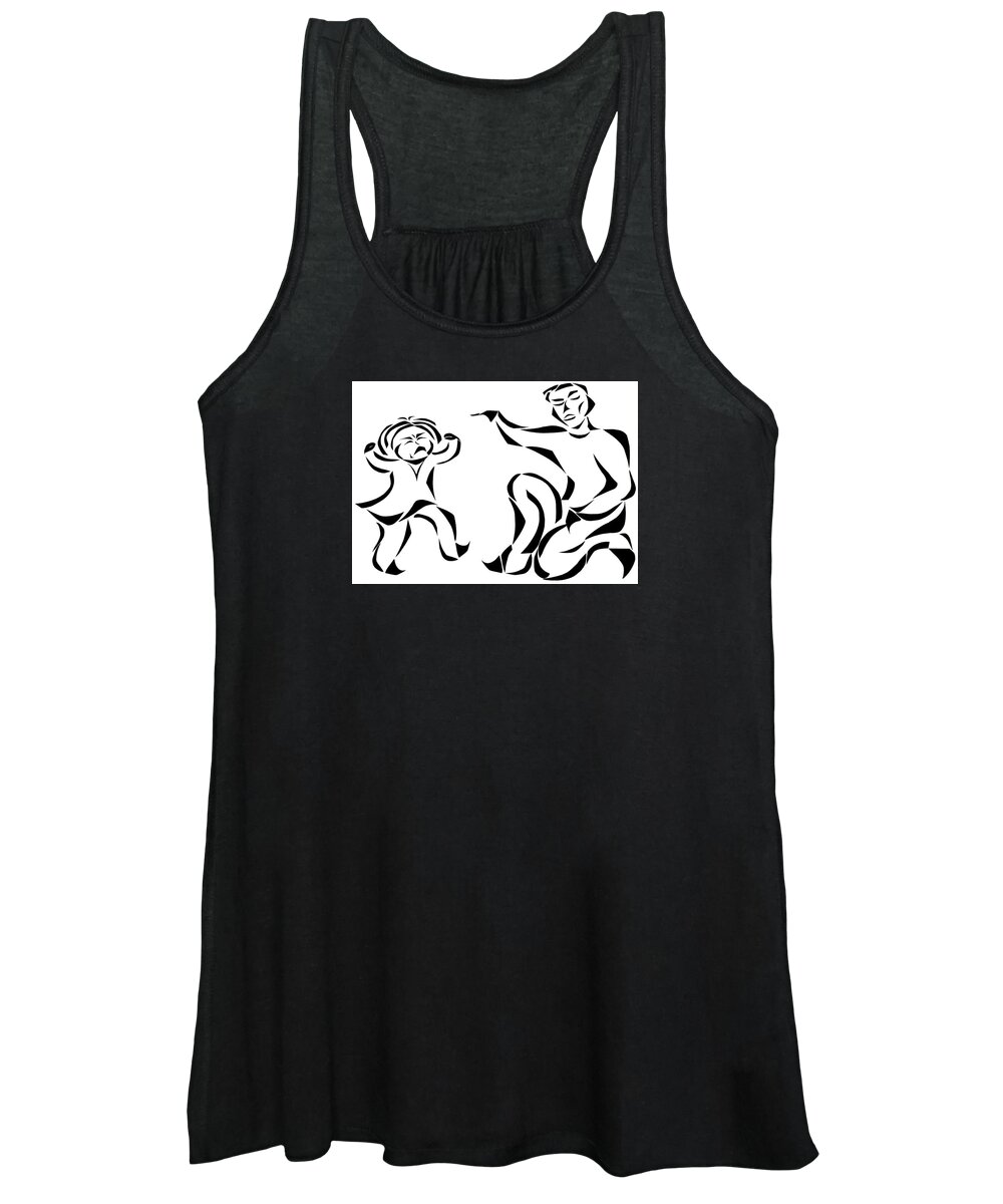 Angry Women's Tank Top featuring the mixed media Go To Bed by Delin Colon