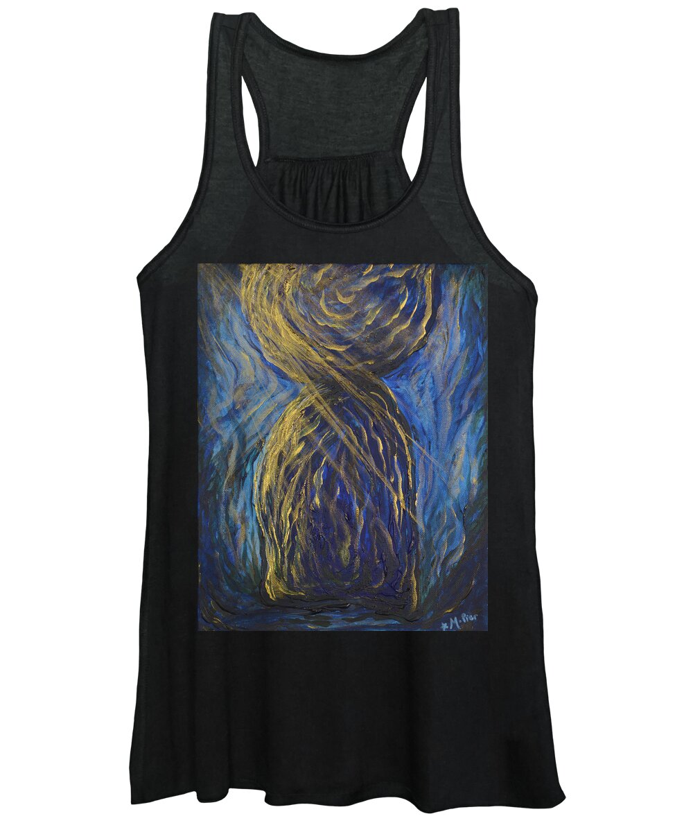 Guam Women's Tank Top featuring the painting Gold and Blue Latte Stone by Michelle Pier