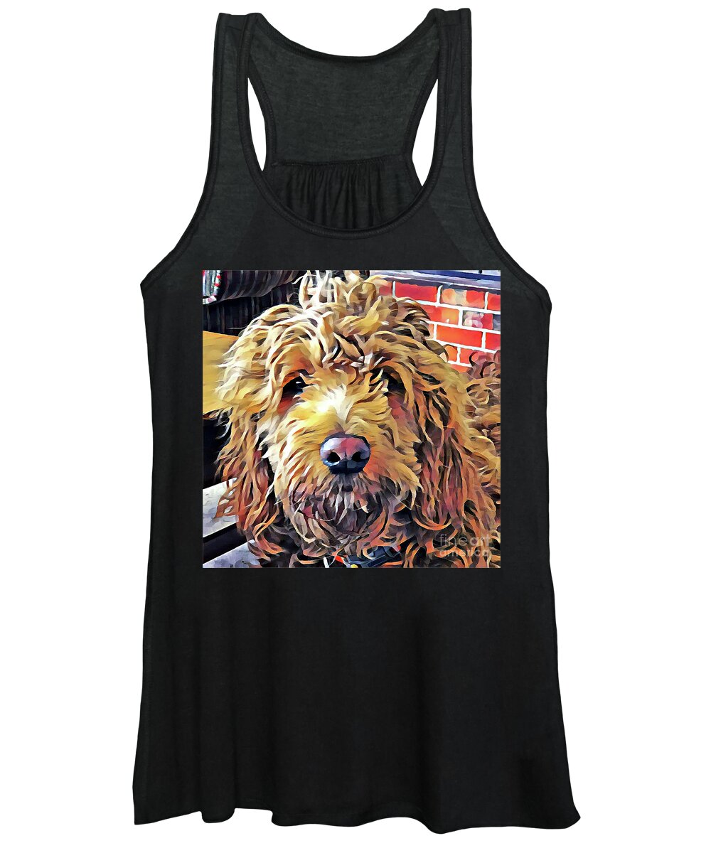 Goldendoodle Women's Tank Top featuring the photograph Goldendoodle Puppy by Xine Segalas