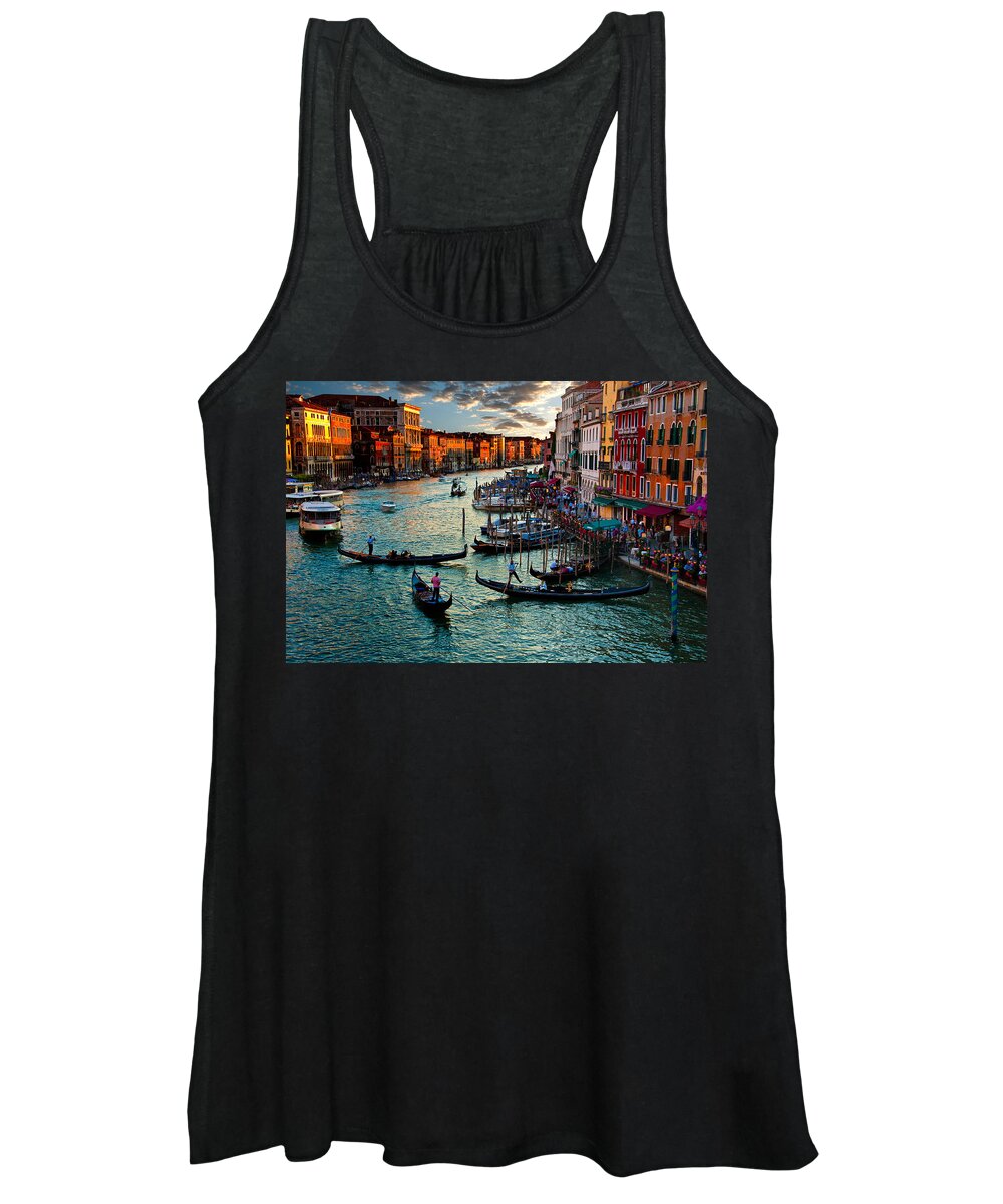 Grand Canal Women's Tank Top featuring the photograph Grand Canal Sunset by Harry Spitz