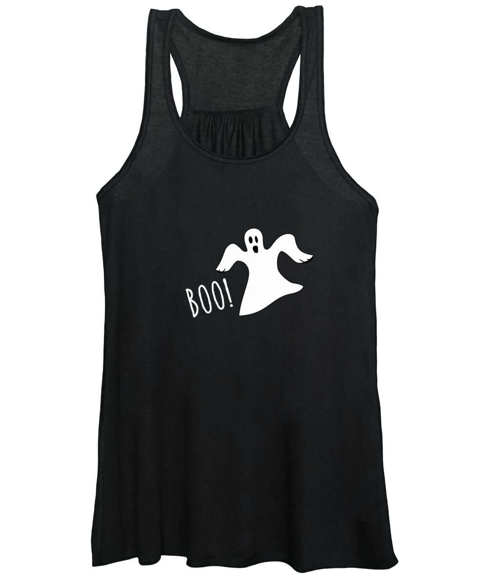 Halloween Women's Tank Top featuring the painting Halloween Ghost Boo by Spooky Designs