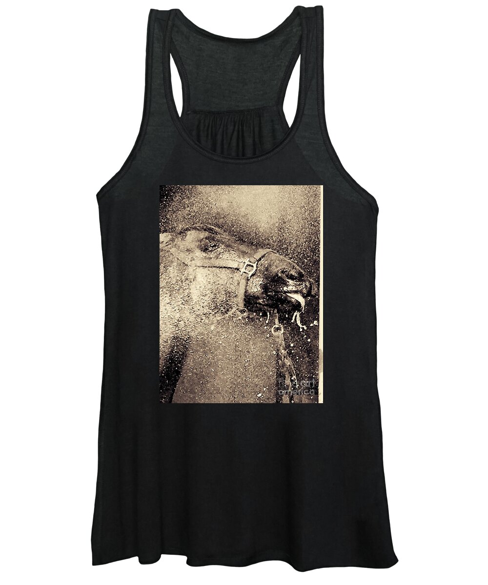 500 Views Women's Tank Top featuring the photograph Happy Horse by Jenny Revitz Soper