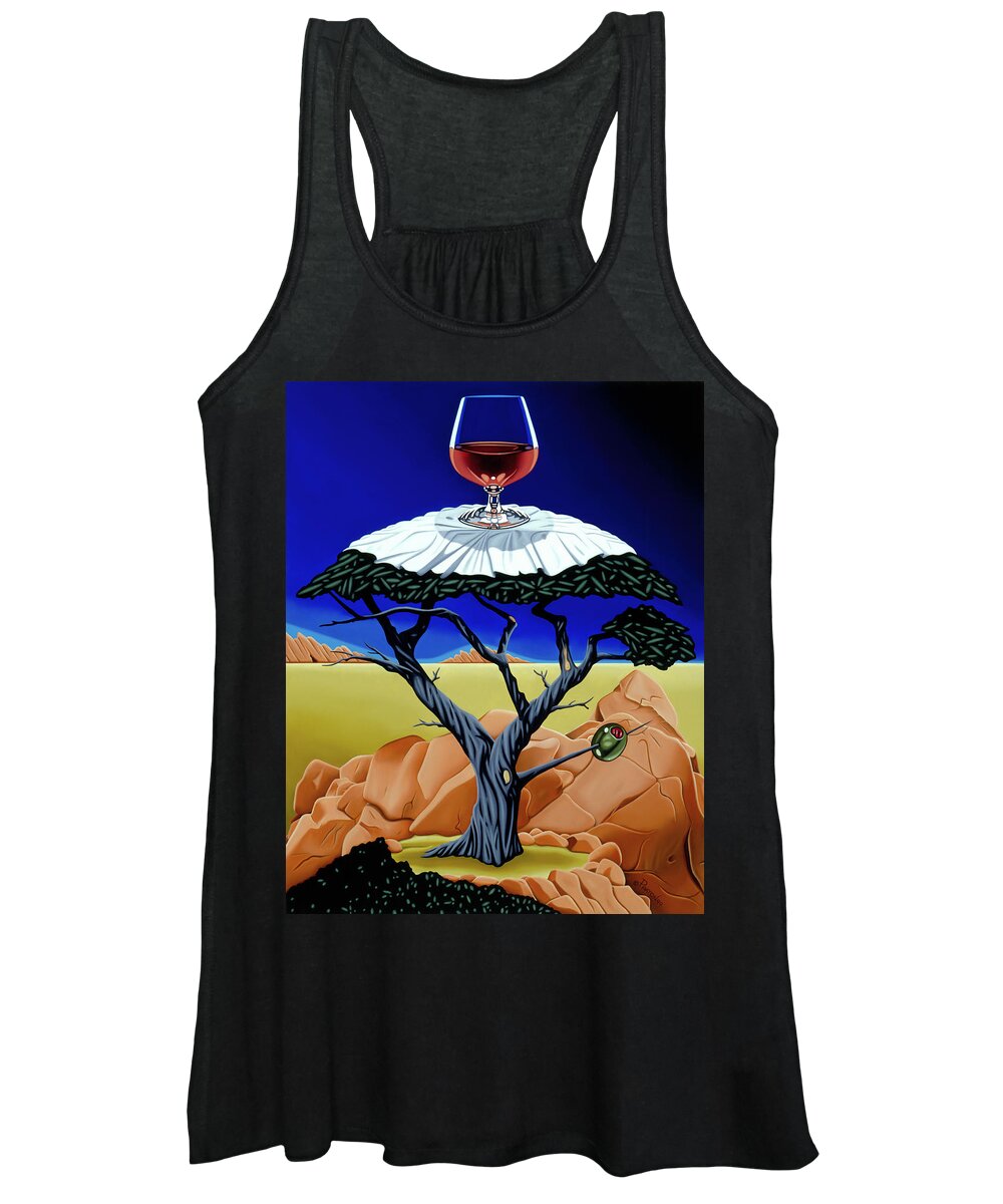 Cypress Tree Women's Tank Top featuring the painting Happy Hour at the Midreal Cypress by Paxton Mobley