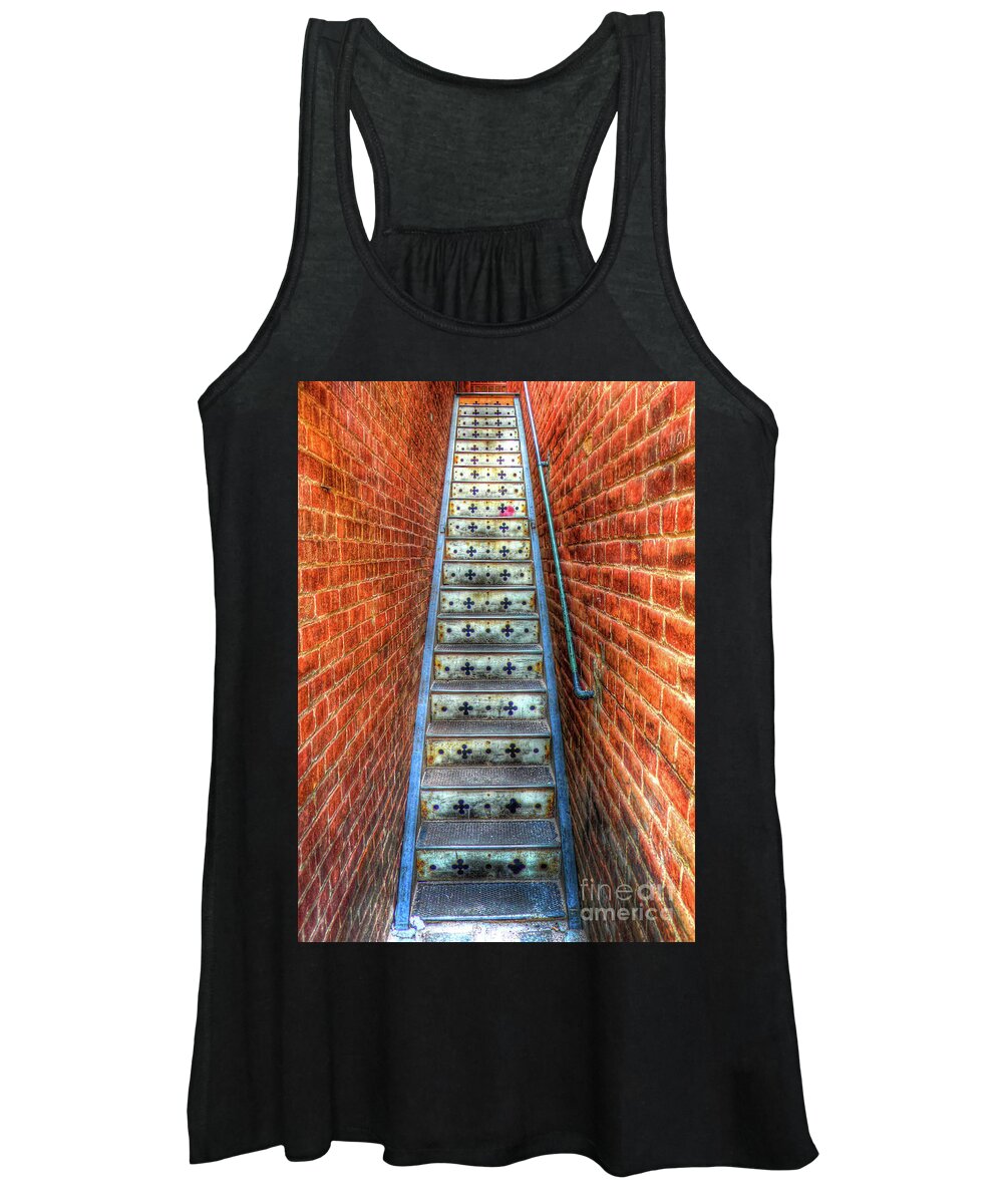 Architecture Women's Tank Top featuring the photograph Hidden Stairway in Old Bisbee Arizona by Charlene Mitchell
