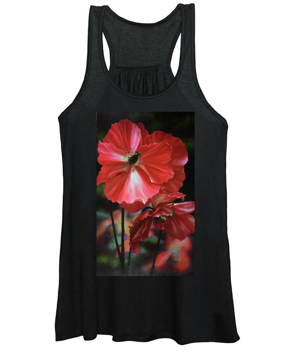 Flowers Women's Tank Top featuring the painting Red Himalayan Poppy by Lynne Pittard