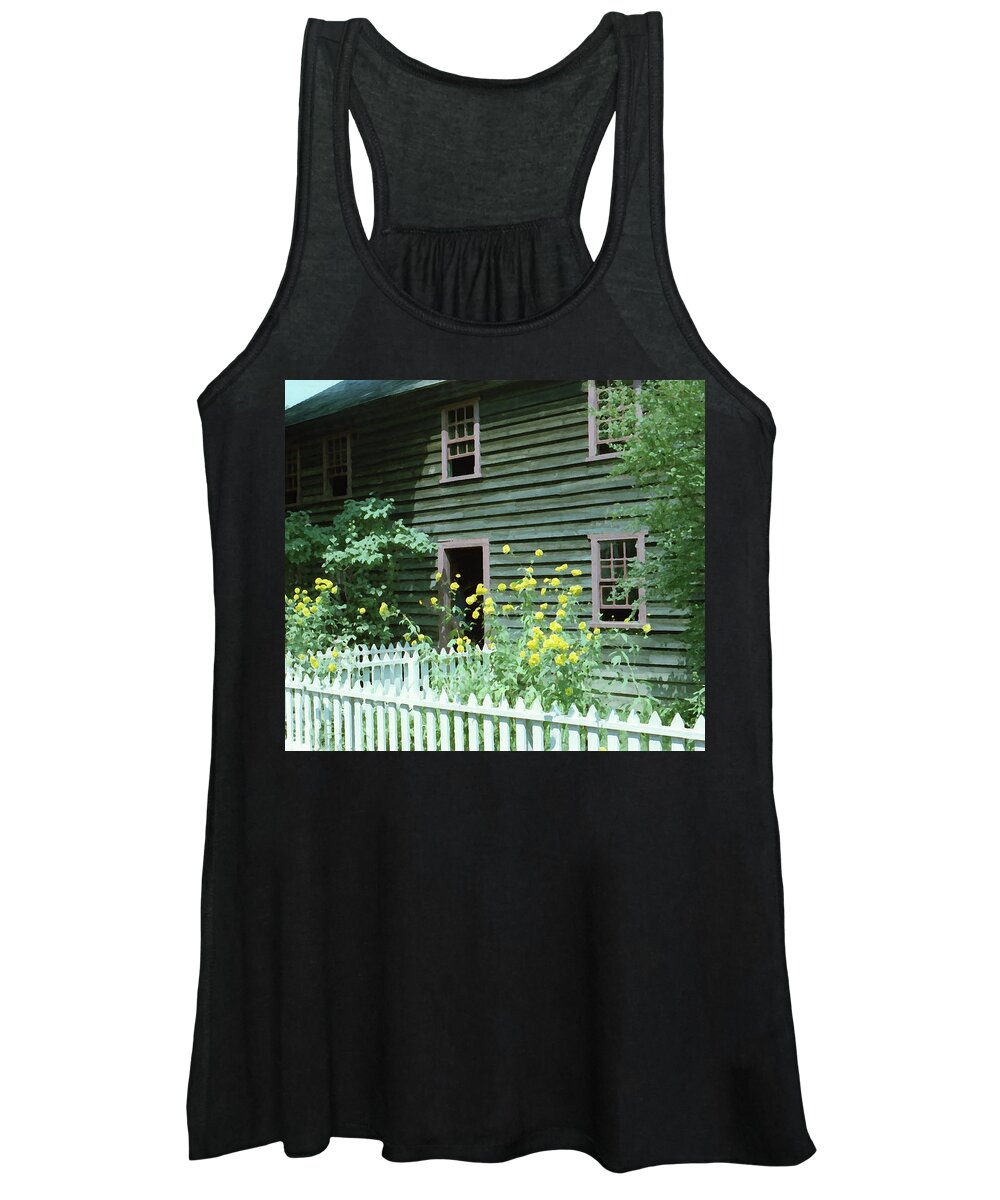 Picket Fence Women's Tank Top featuring the photograph House with Picket Fence by Geoff Jewett