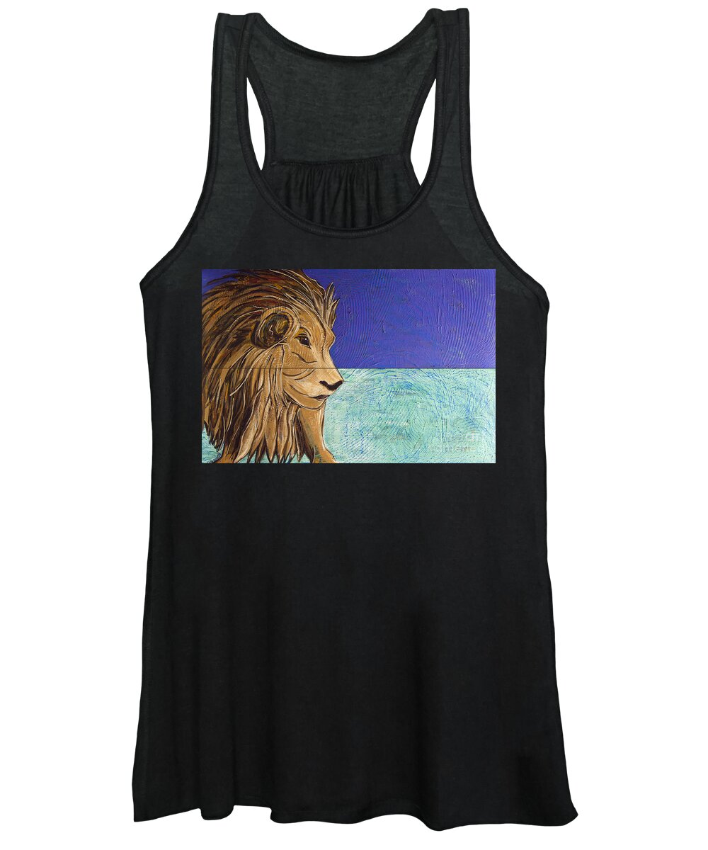 Leo Women's Tank Top featuring the painting I am Leo by Rebecca Weeks