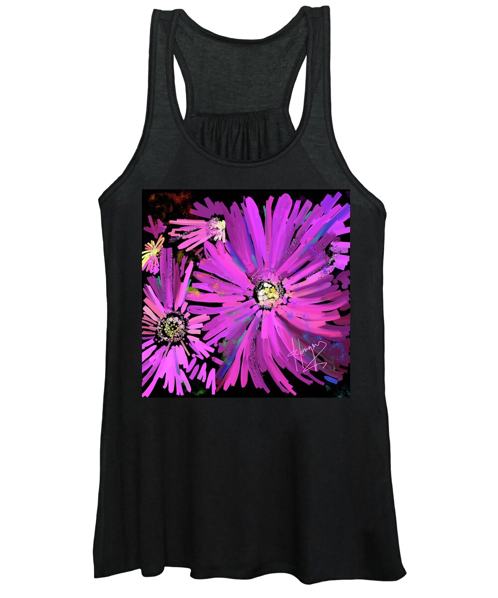 Dc Langer Women's Tank Top featuring the painting Ice Flowers by DC Langer