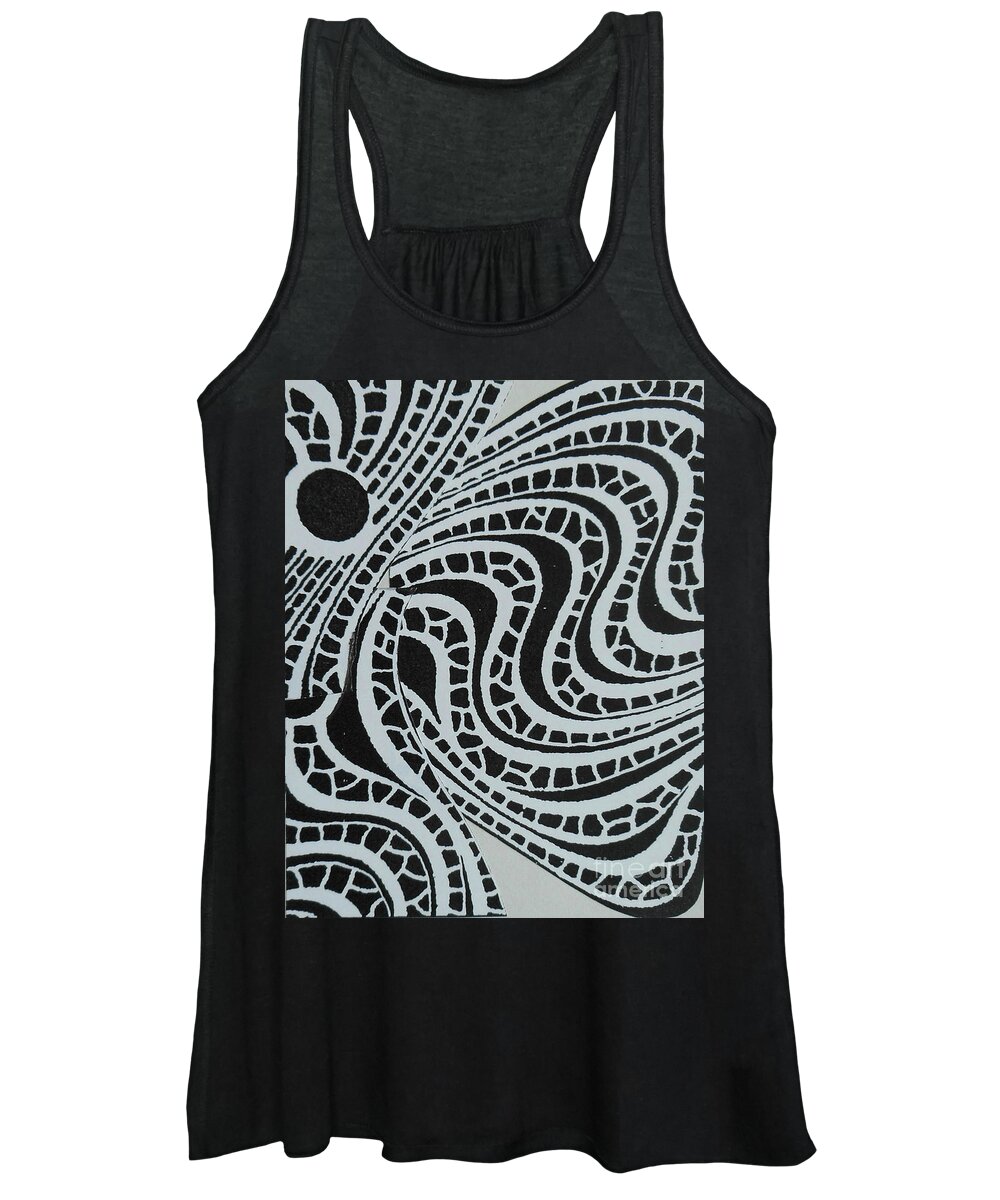 Katerina Stamatelos Women's Tank Top featuring the painting In Black and White by Katerina Stamatelos