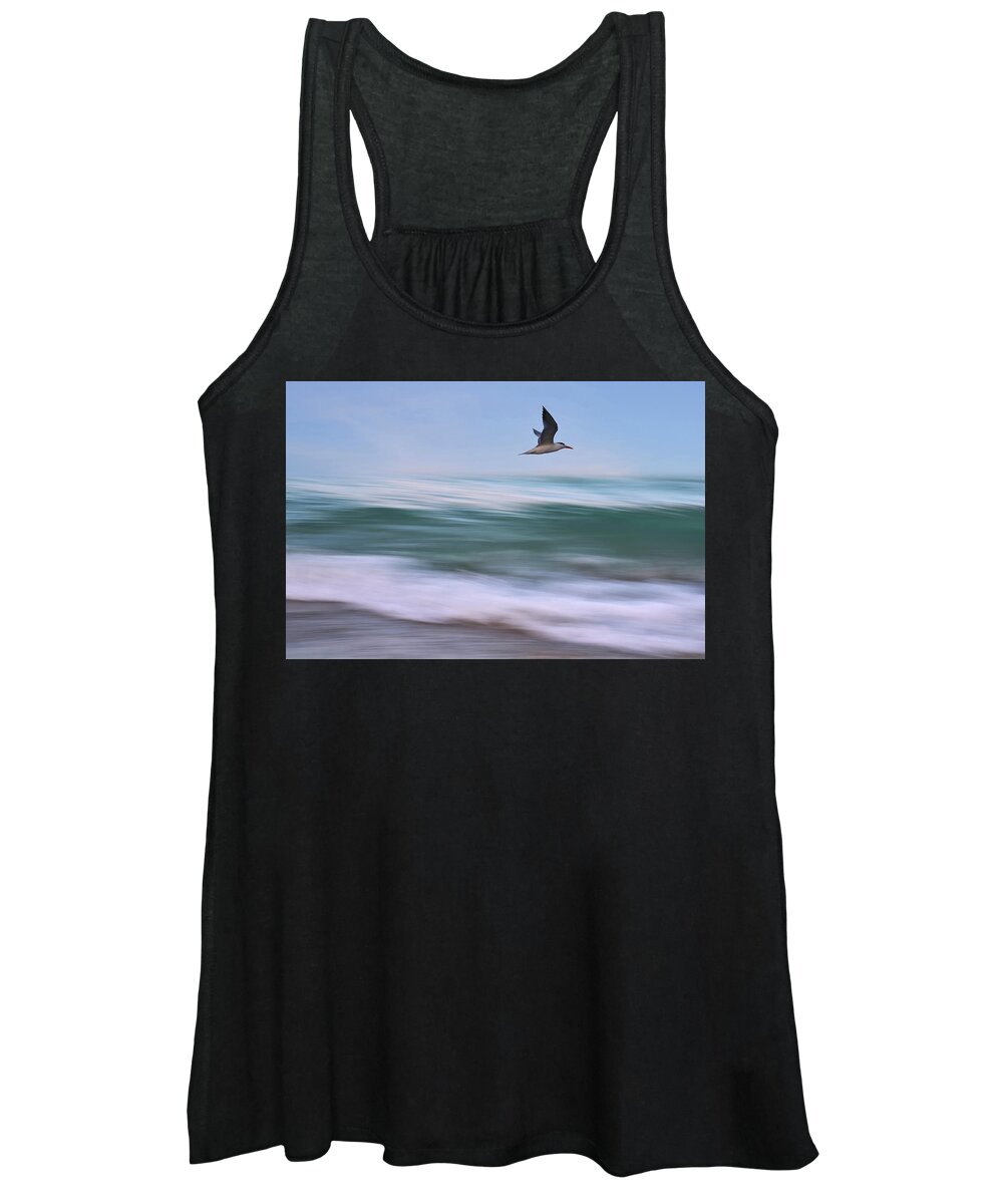 Ocean Women's Tank Top featuring the photograph In Flight by Laura Fasulo