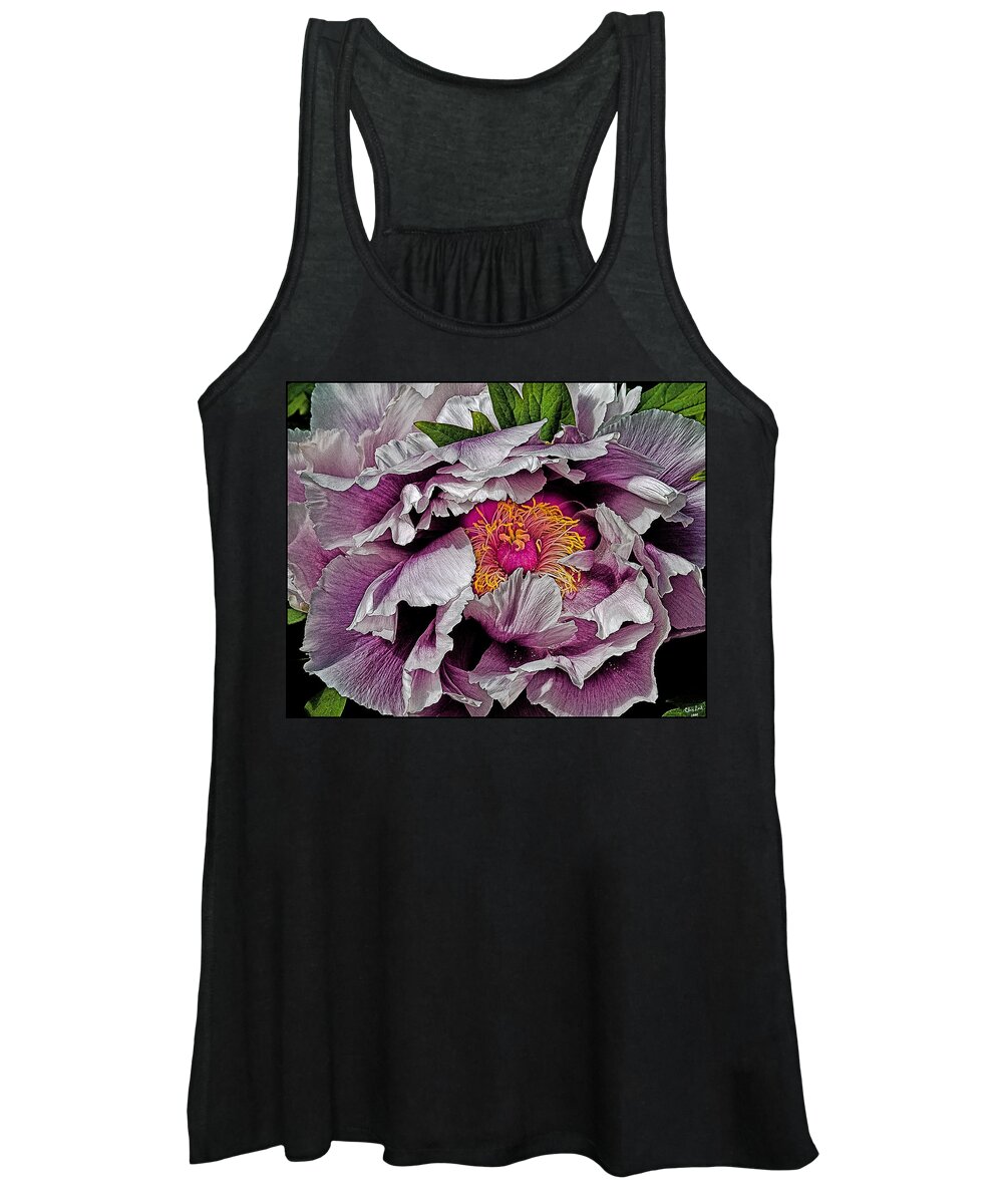 Flower Women's Tank Top featuring the photograph In the Eye of the Peony by Chris Lord