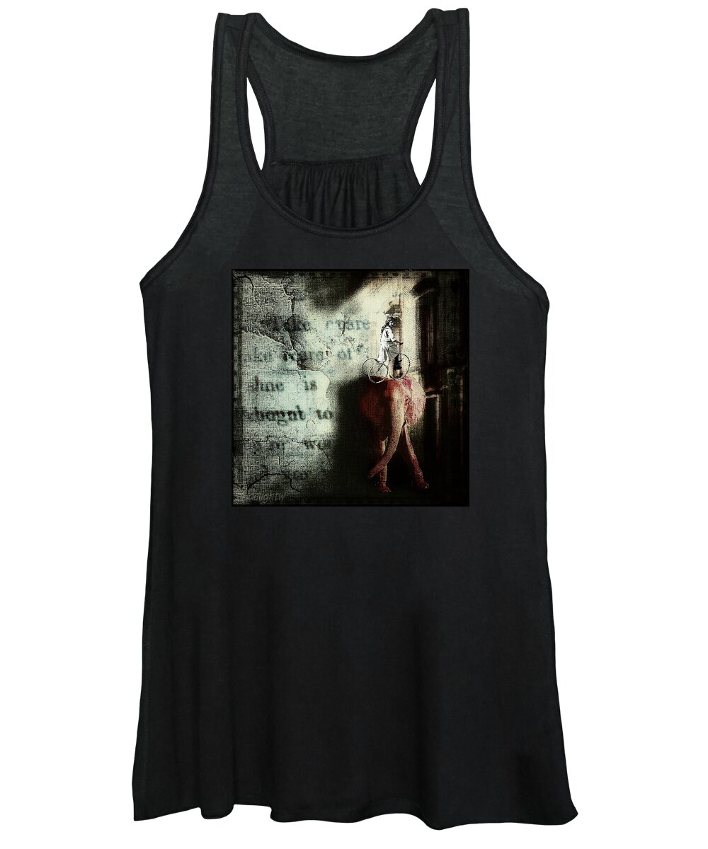 Elephant Women's Tank Top featuring the digital art In the night nursery by Delight Worthyn