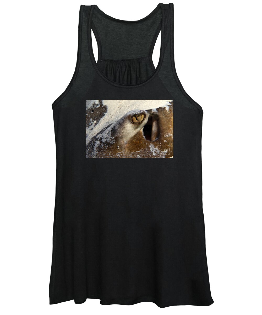 Southern Stingray Women's Tank Top featuring the photograph In The Sand by Aaron Whittemore