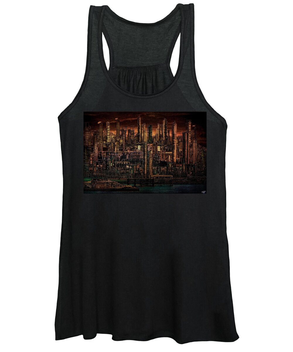 Industry Women's Tank Top featuring the digital art Industrial Psychosis by Chris Lord