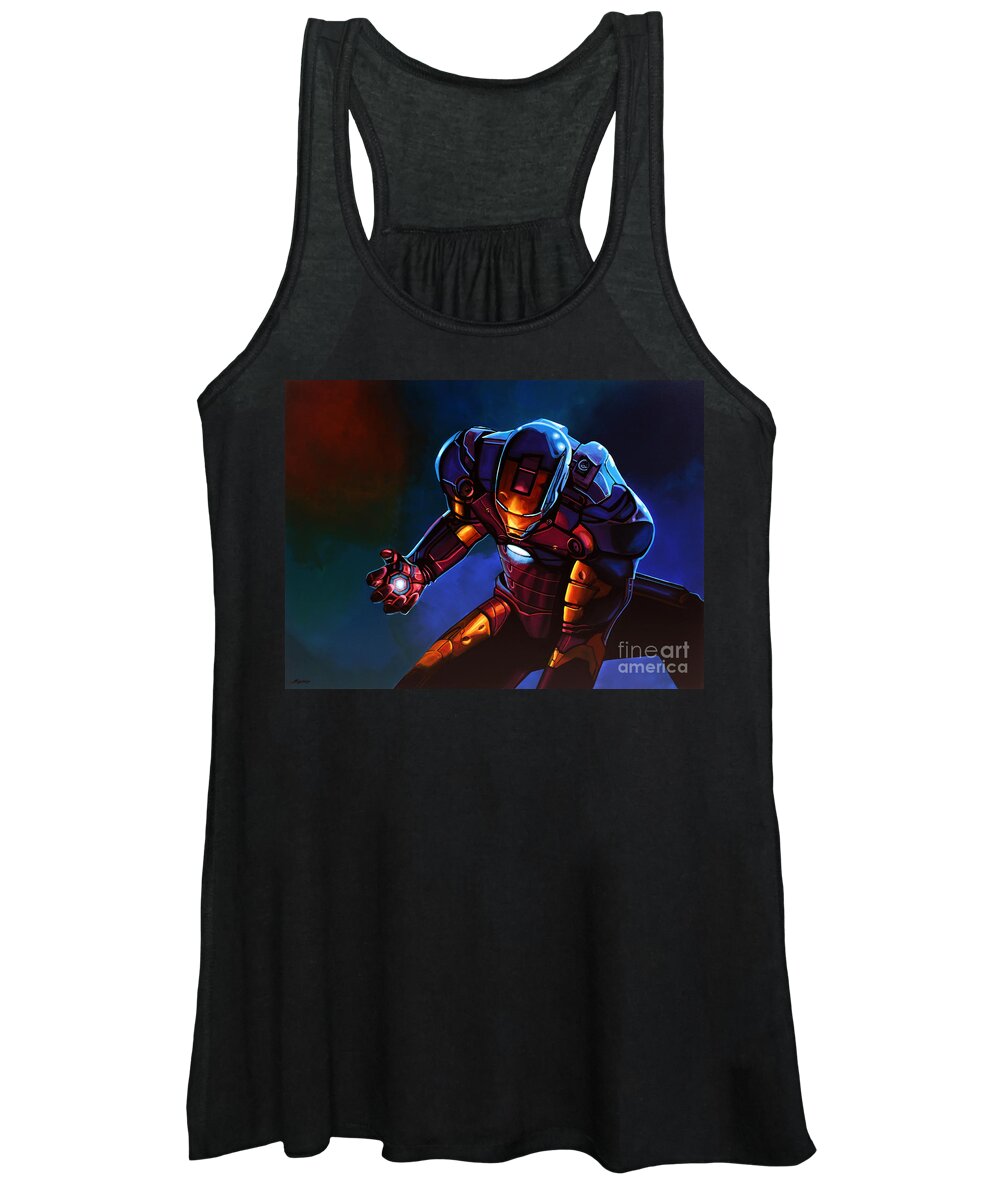 Iron Man Women's Tank Top featuring the painting Iron Man by Paul Meijering