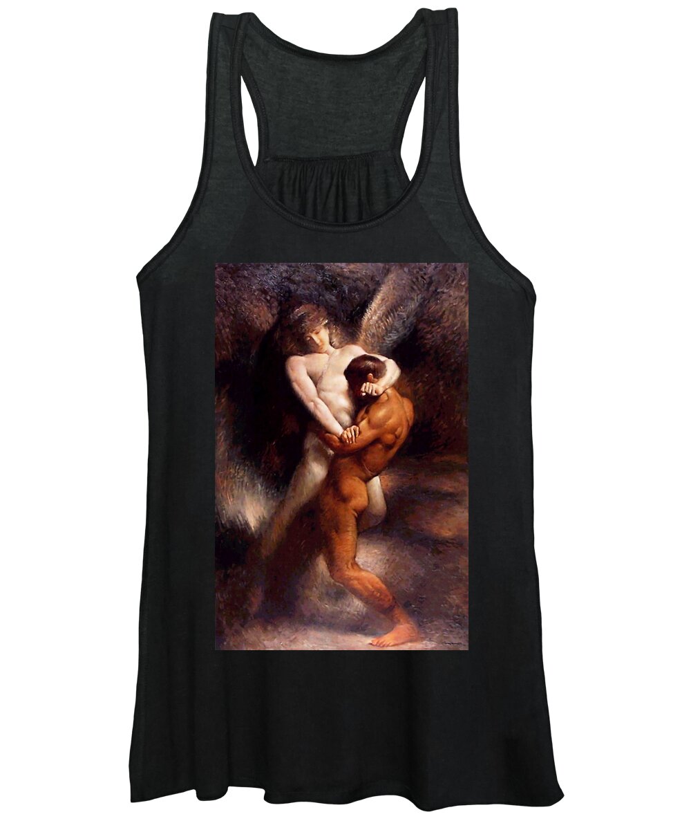 Jacob Women's Tank Top featuring the painting Jacob earns his name by Leon Bonnat