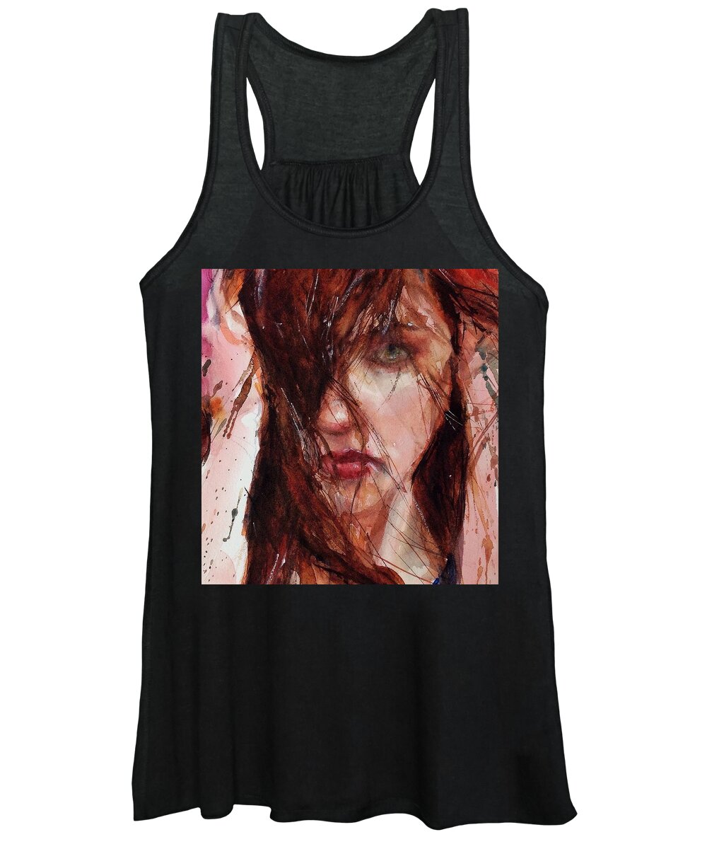 Portrait Women's Tank Top featuring the painting Jerry by Judith Levins