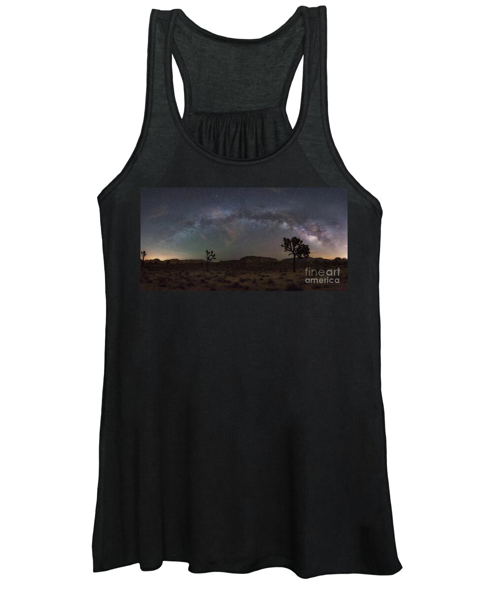 Hidden Valley Women's Tank Top featuring the photograph Joshua Tree Milky Way Panorama by Michael Ver Sprill