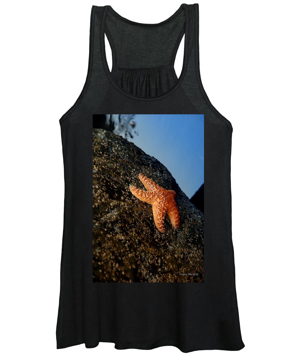 Starfish Women's Tank Top featuring the photograph Just A Star Reaching For The Sky by Donna Blackhall