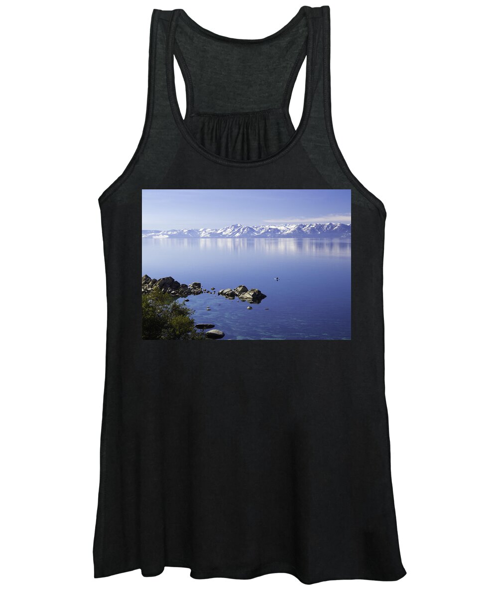 Snowy Women's Tank Top featuring the photograph Kayak on Lake Tahoe by Martin Gollery