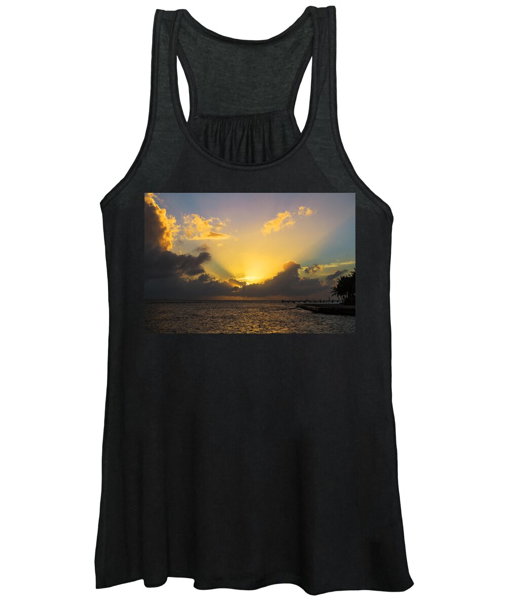 Sunset Women's Tank Top featuring the photograph Key West Sunset 22 by Bob Slitzan