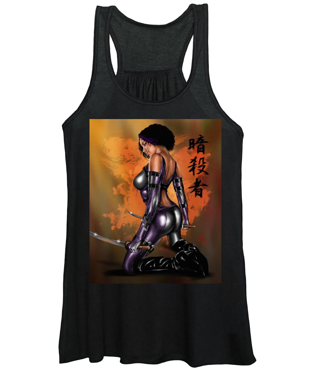 Pete Women's Tank Top featuring the painting Kitsune by Pete Tapang