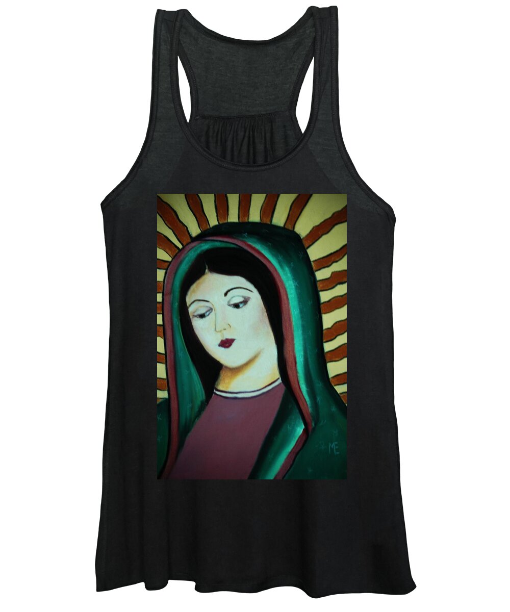 Lady Of Guadalupe Women's Tank Top featuring the pastel Lady of Guadalupe by Melinda Etzold