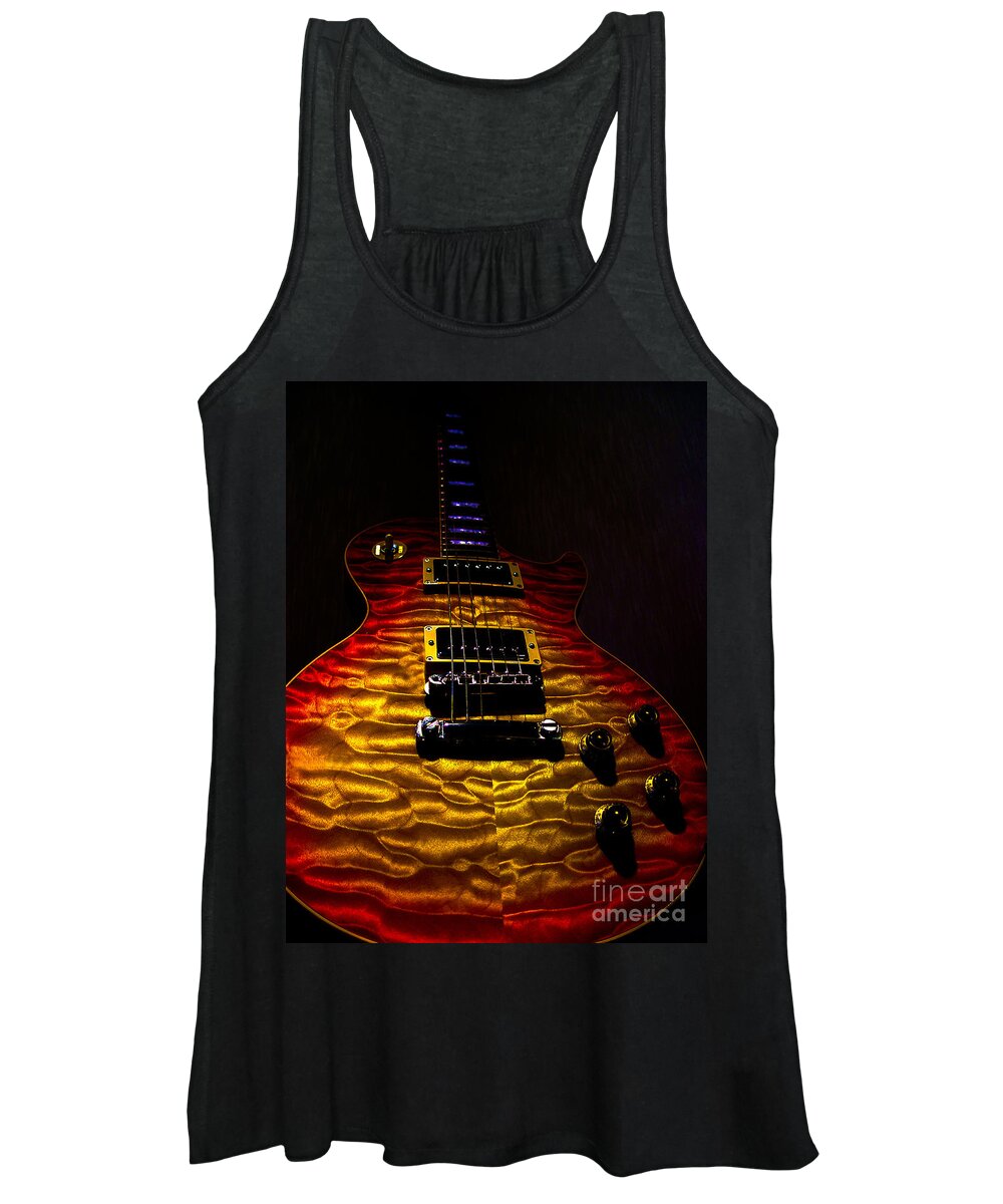 Guitar Women's Tank Top featuring the digital art Guitar Custom Quilt Top Spotlight Series by Guitarwacky Fine Art