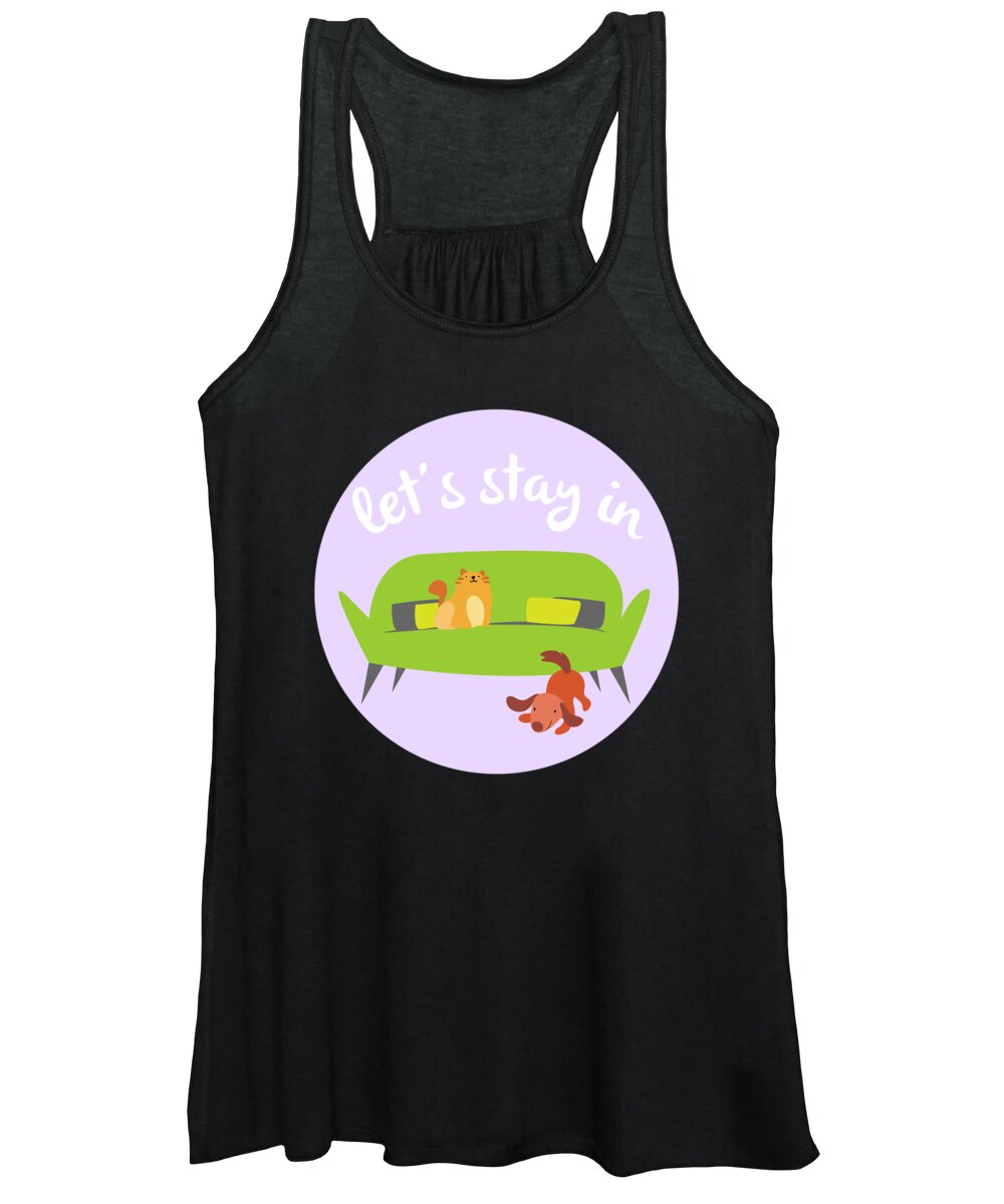 Graphic-design Women's Tank Top featuring the painting Let's Stay In by Little Bunny Sunshine